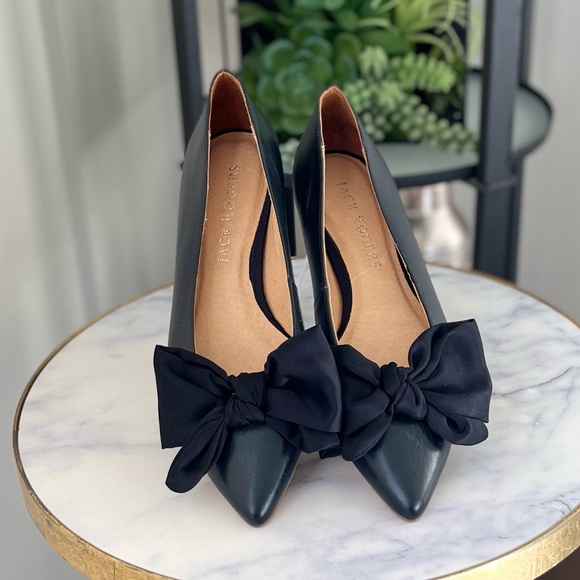 Jack Rogers Shoes - Jack Rogers Black Platform Shoes with Stylish Bow